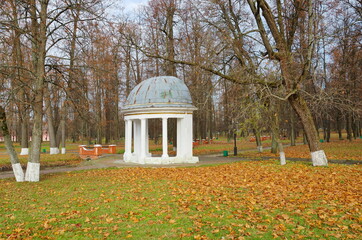 Marfino, Moscow Region, Russia - October 26, 2017: Gazebo 