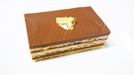 opera cake on white plate