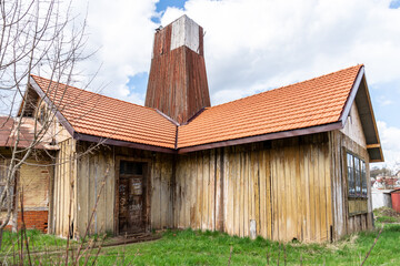 Fototapeta na wymiar Drohobych salt plant in the existence from 1250 is the oldest working salt plant in Drohobych, Lviv region, Ukraine.
