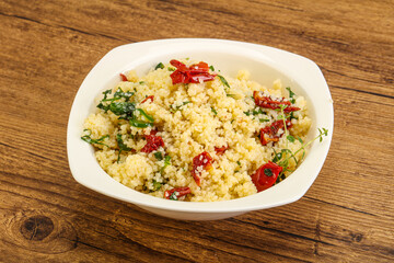 Vegetarian uisine - couscous with vegetables