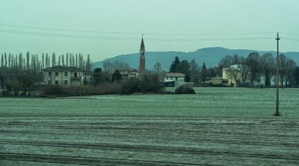 Obraz premium beautiful view of Italy from the train window