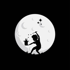 Child dream logo design illustration collection - Dreamer Logo - Dream illustration - reach dream