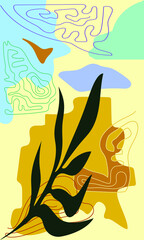 Abstract flower, symbol. Vector image.