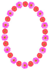 Naklejka premium Summer bright frames of floral motifs - gerbera flowers. Cover for a book or notepad, postcard.