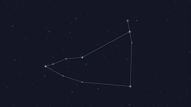 capricorn zodiac, constellation with line in galaxy, group of star, horoscope sign, animation