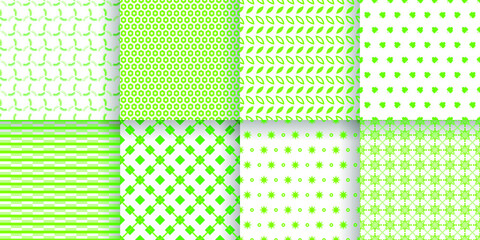 Set Abstract Seamless Pattern Black Line Doodle Geometric Figures Background Vector