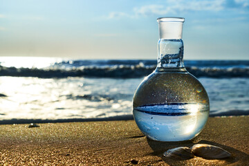 A flask with clean drinking water.