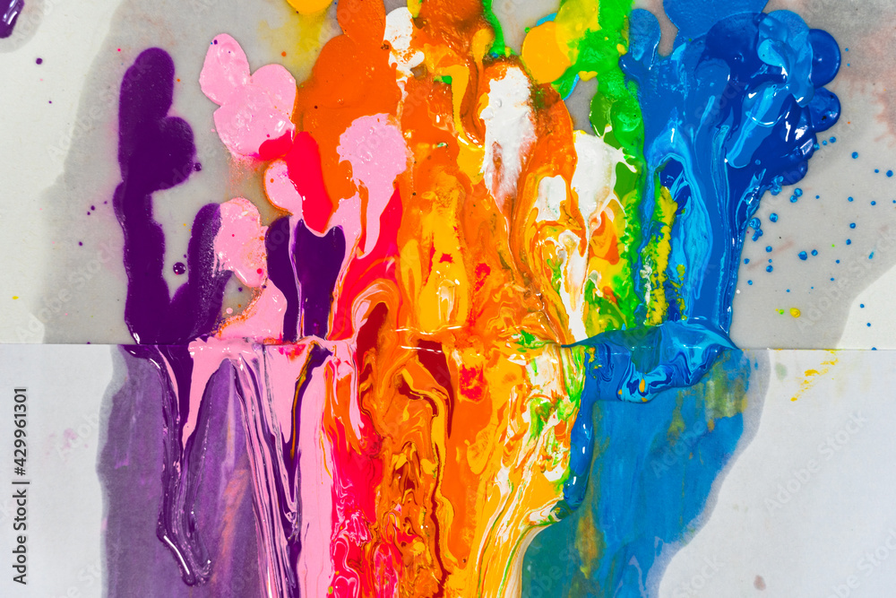 Fototapete .abstract color splash isolated on white background. creating works by real hands, not added with gr