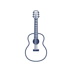 Fototapeta na wymiar Acoustic guitar icon, music logo, isolated vector illustration.