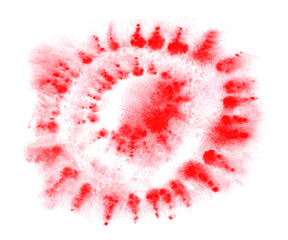 Abstract red watercolor hand-painted stain blot, grunge texture background.