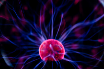 closeup of plasma lamp,