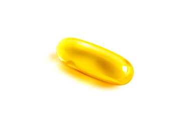 Fish Oil Capsules source of high omega-3 and vitamin for health care isolated on white background
