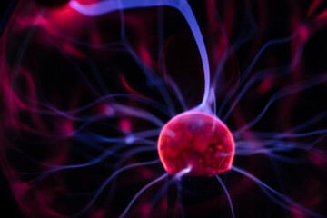 closeup of plasma lamp,