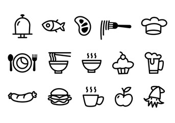 simple icon food doodle style, vector