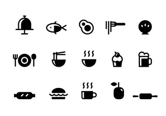  food simple icons set, vector