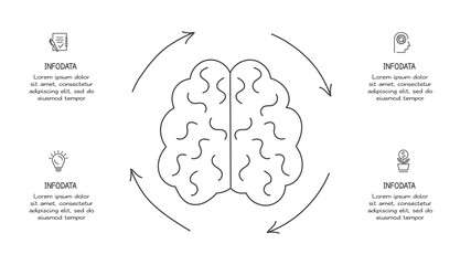 Doodle infographic elements with 4 options. Vector business template for presentation