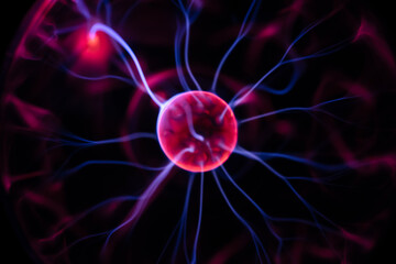closeup of plasma lamp,