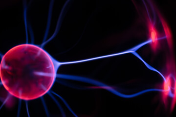 closeup of plasma lamp,