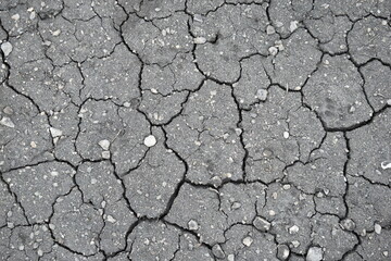 Surface of cracked earth close-up in drought