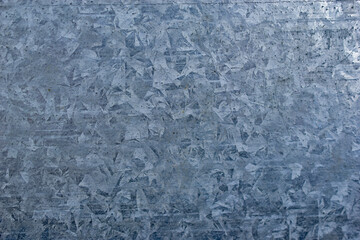 Close-up of the surface of the galvanized sheet of tin
