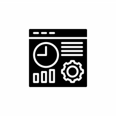 Time management icon in glyph style. Vector icon illustration