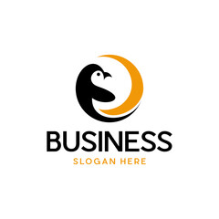 Animal Penguin Black Logo Design