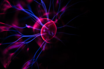 closeup of plasma lamp,
