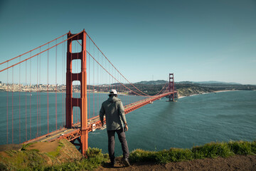 Golden Gate Bridge person standing © Umakant