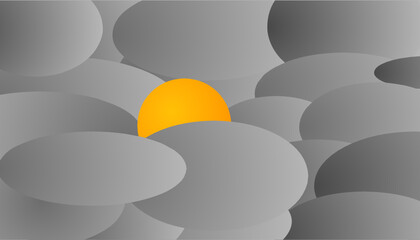 Dark cloud and sun background