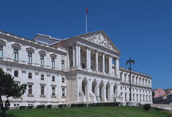Fototapeta na wymiar Historic Parliament building in Lisbon in Portugal
