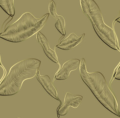 
modern abstract leaf. golden lines. golden leaves.Suitable for flyers, logos and labels, home decor and paintings. Vector illustration.