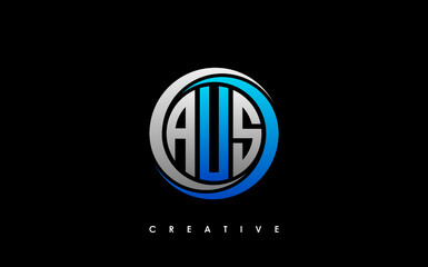 AUS Letter Initial Logo Design Template Vector Illustration