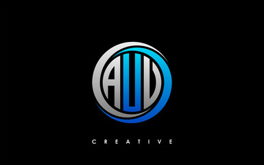 AUU Letter Initial Logo Design Template Vector Illustration