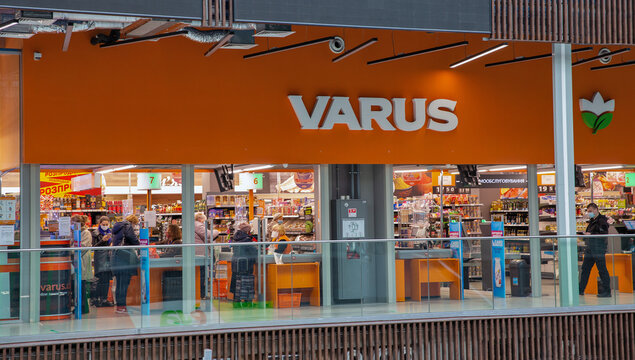 People visit Varus supermarket in Kyiv, Ukraine.