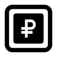 Obraz premium Ruble sign icon vector currency symbol for business and finance in a flat color glyph pictogram illustration