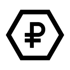 Obraz premium Currency Symbol icon vector Ruble sign symbol for business and finance in a flat color glyph pictogram illustration