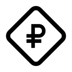 Ruble sign icon vector currency symbol for business and finance in a flat color glyph pictogram illustration