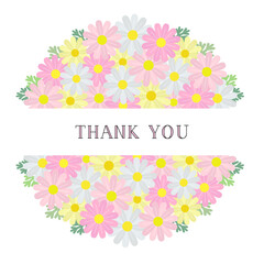 マーガレットの装飾フレーム 円形 / vector eps