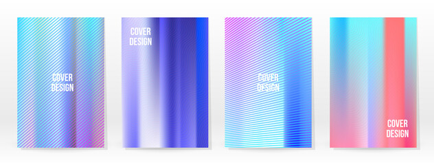 Fototapeta premium Holographic Poster Set Iridescent Technology Cover