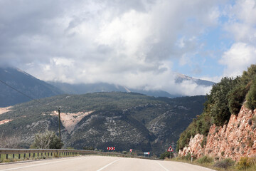 wide asphalt highway in turkey mountains - beautiful landscape