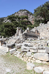 Fototapeta na wymiar ruins of ancient lycian city Arykanda Monumental tombs