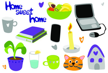 Home, sweet home cute selection of cozy items