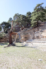 ruins of ancient stadium in abandoned city Arykanda in Turkey