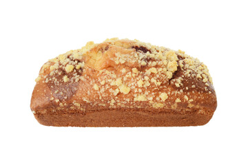 isolated cinnamon swirl cake on white