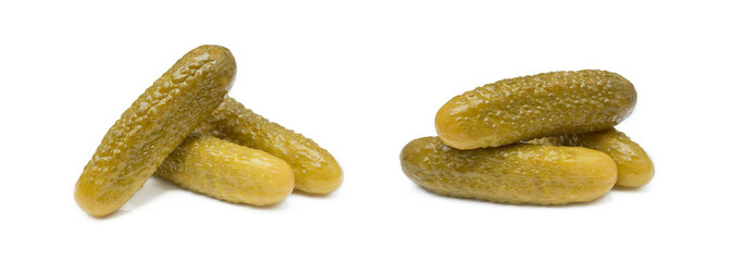  Pickled sour cucumber isolated on white background
