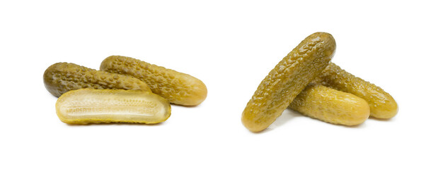  Pickled sour cucumber isolated on white background