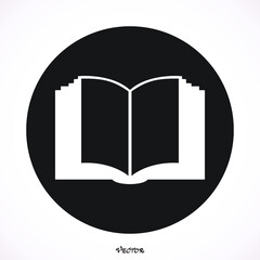 Book icon isolated on white bockground, vector.
