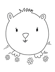 Cute Animal Vector Illustration Coloring Book Page Art