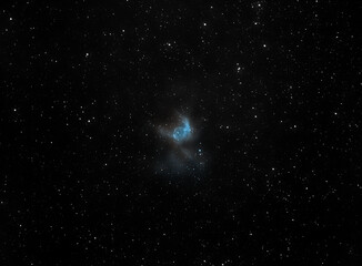 Fototapeta na wymiar A unique blue nebula in outer space that resembles Thor's Helmet