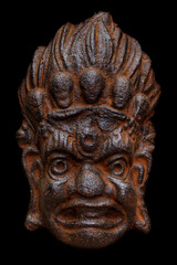 Traditional cast-iron mask of Mahakala